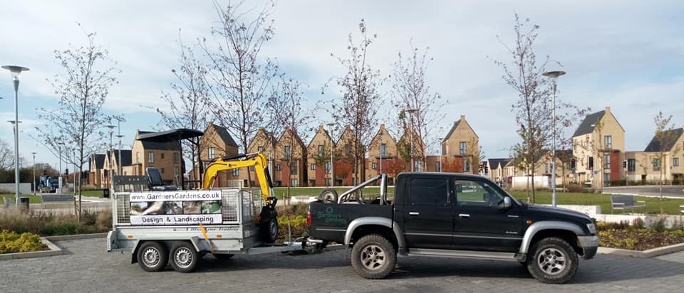 an image of the landscapers vehicle in Northstowe